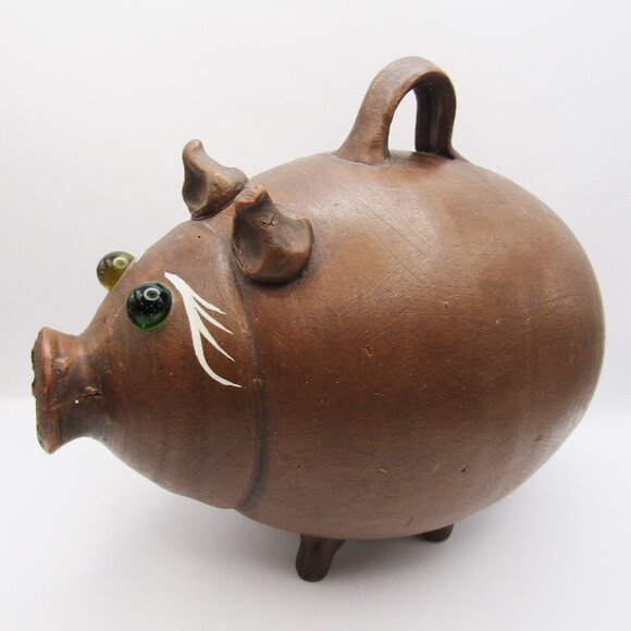 Vintage Mexican Pottery Piggy Bank - Picture 3 of 15